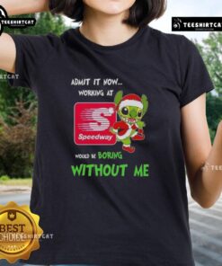 Pretty Stitch Admit It Now Ladies Tee - Fun graphic shirt perfect for Speedway fans, adding excitement to every workday.