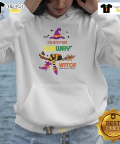 Pretty Halloween hoodie featuring a witch casting a spell, perfect for stylish subway adventures on Halloween.