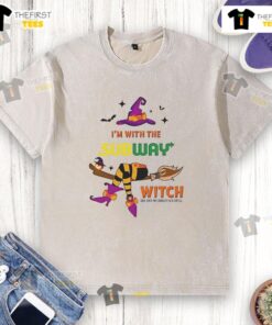 Pretty Subway Halloween washed t-shirt featuring a witch design, perfect for celebrating spooky season in style.