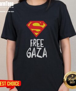 Pretty Superman Free Gaza Ladies Tee in vibrant colors, featuring a stylish design for comfortable casual wear.