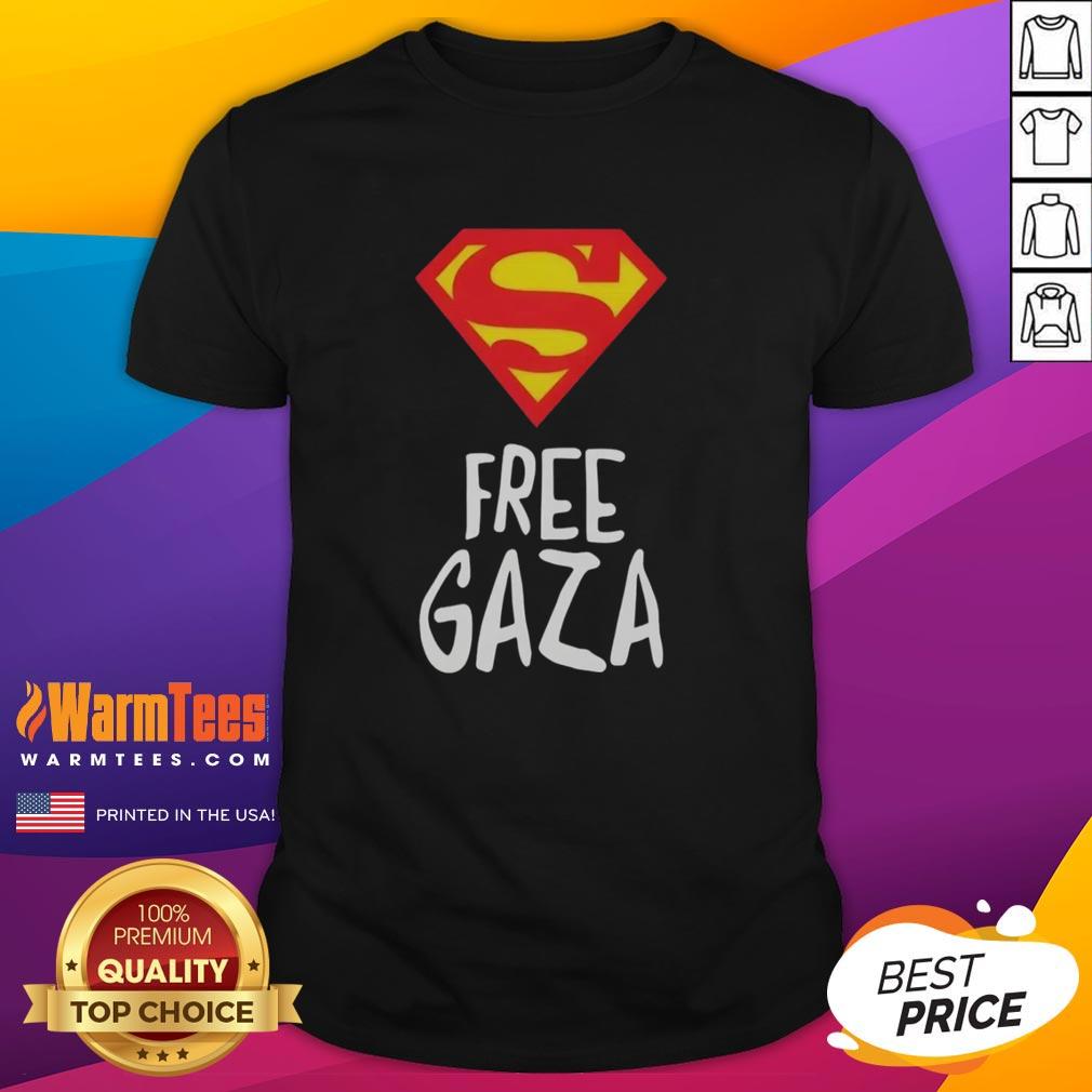 pretty-superman-free-gaza-t-shirt-1 Pretty Superman Free Gaza T-Shirt featuring a bold graphic design supporting Gaza liberation.