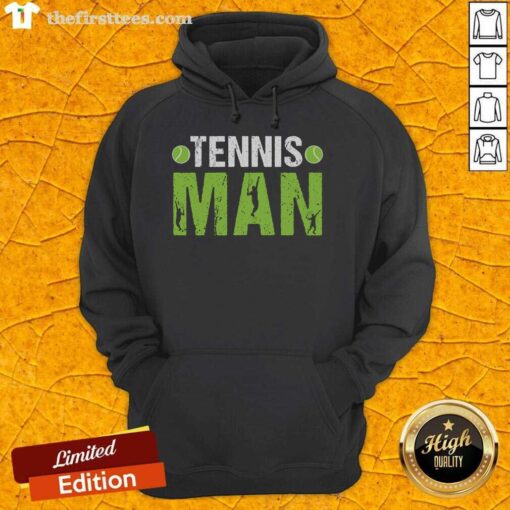 Stylish man wearing a Pretty Tennis hoodie, showcasing a trendy sports look perfect for tennis enthusiasts.