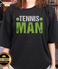Stylish man in a ladies tennis tee showcasing vibrant colors on the court, perfect for tennis enthusiasts.