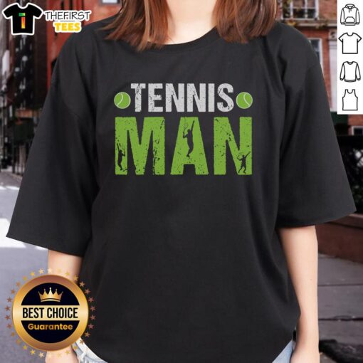Stylish man in a ladies tennis tee showcasing vibrant colors on the court, perfect for tennis enthusiasts.