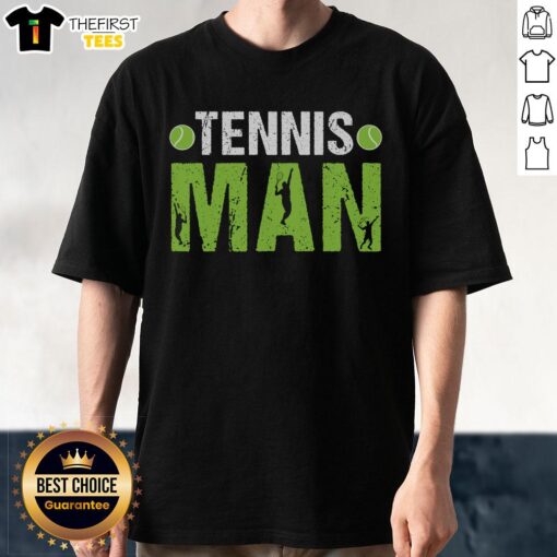 Stylish 'Pretty Tennis Man' T-Shirt featuring a vibrant design, perfect for tennis fans and casual wear enthusiasts.