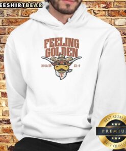 Pretty Texas Football Feeling Golden Hoodie featuring vibrant colors and cozy design for game day style.