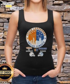 Pretty Texas Longhorns tank top perfect for Saturdays and Dallas Cowboys Sundays, featuring a vibrant skyline design.