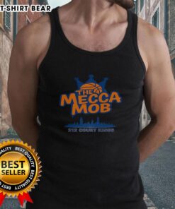 Alt Text: Stylish 'Pretty The Mecca Mob' NYC tank top featuring the 212 Court Kings skyline logo, perfect for urban fashion lovers.