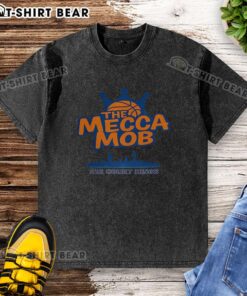 Alt Text: Pretty The Mecca Mob New York City 212 Court Kings Skyline Logo Washed T-Shirt in stylish urban design.