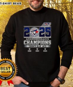 Pretty Toronto Blue Jays Baseball sweatshirt celebrating American League Champions 1992-1993, perfect for fans.
