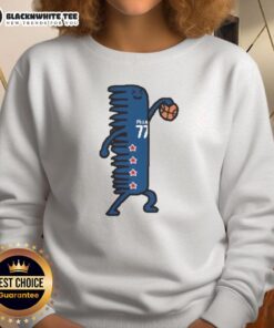 Alt Text: Stylish Pretty V.J. Edgecombe 77 Philadelphia 76ers sweatshirt featuring vibrant team colors and logo.