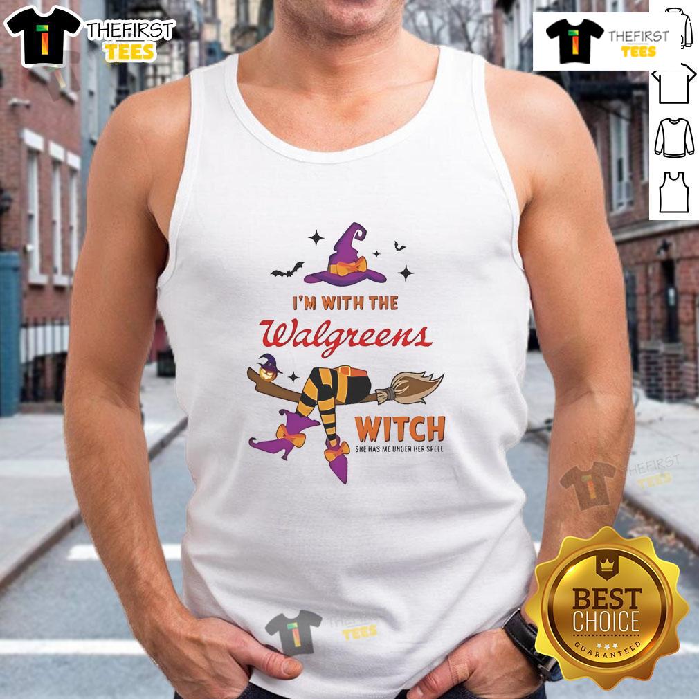 Pretty Walgreens I'm With The Witch She Has Me Under Her Spell Halloween Tank Top Pretty Walgreens Halloween tank top featuring 'I'm With The Witch, She Has Me Under Her Spell' design, perfect for spooky season.