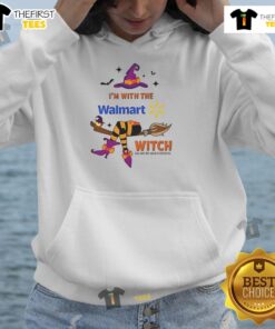 Pretty Walmart Halloween hoodie featuring a witch design with the phrase 'I'm with the witch, she has me under her spell.'