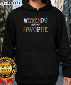 Cozy 'Pretty Weekends Are My Favorite' hoodie displayed on a rustic background, perfect for casual outings and lounging.