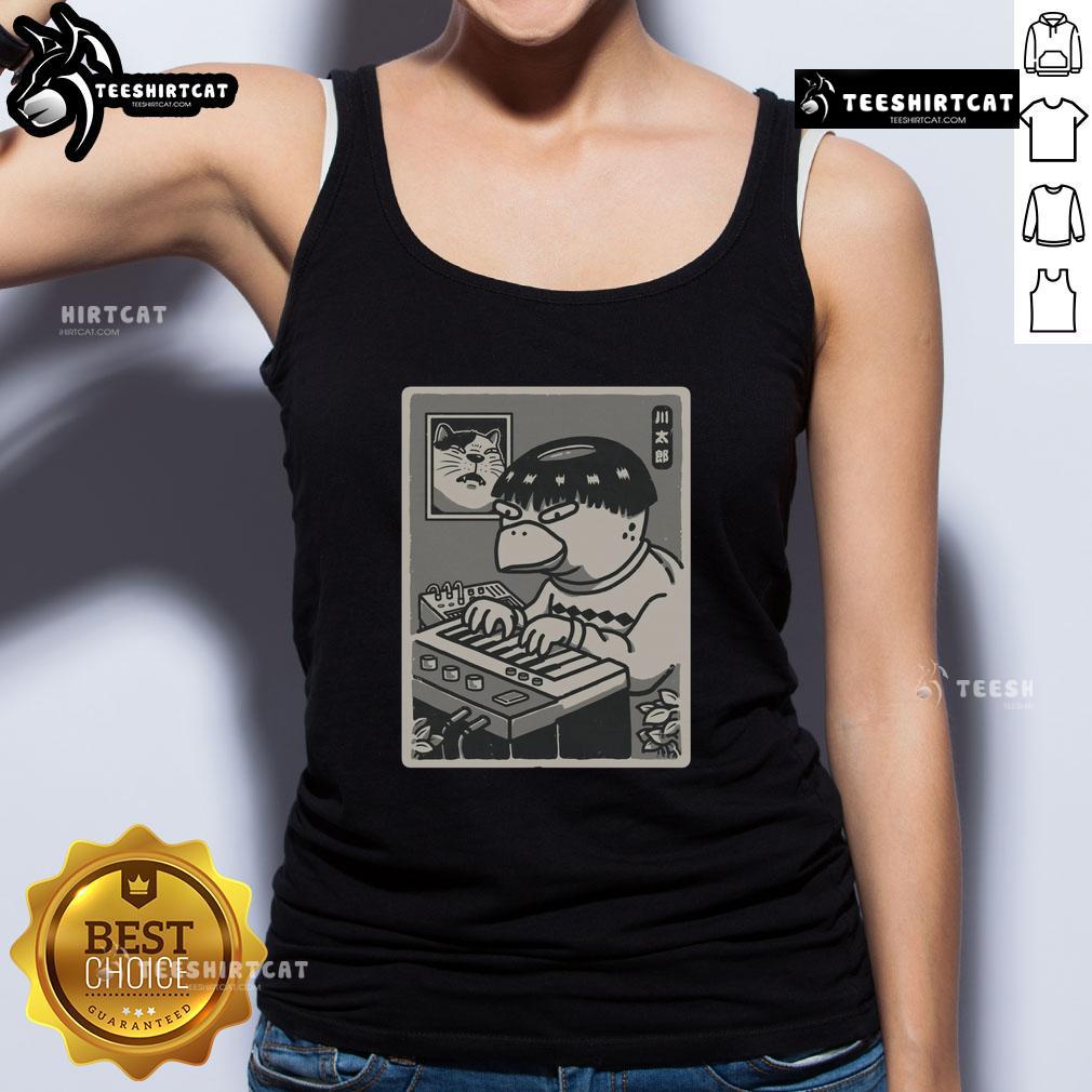 Pretty Yokai Synths Japanese Retro Tank Top Alt Text: Pretty Yokai Synths Japanese Retro Tank Top featuring vibrant designs inspired by traditional Japanese folklore.