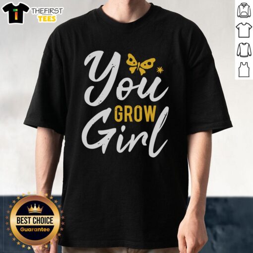 Pretty You Grow Girl T-Shirt featuring a vibrant floral design, perfect for empowering young girls with style.