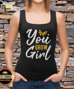Pretty You Grow Girl tank top featuring a vibrant floral design, perfect for summer outfits and casual wear.