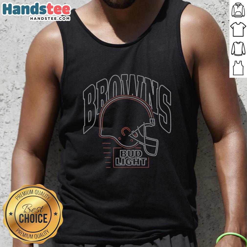 original-bud-light-cleveland-browns-tank-top Alt Text: Original Bud Light Cleveland Browns tank top featuring team colors and logo, perfect for game day wear.