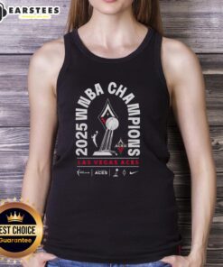 Alt Text: Top 2025 WNBA Champions Las Vegas Aces trophy tank top showcasing team pride and championship celebration.