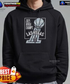 Las Vegas Aces trophy hoodie celebrating the 2025 WNBA Champions, featuring team colors and logo.