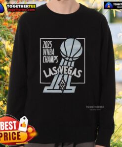 Las Vegas Aces 2025 WNBA Champs trophy sweatshirt showcasing team pride and championship celebration.