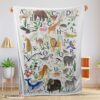 Top Animal Alphabet A To Z Watercolor Wildlife Blanket Fleece Customized Blanket