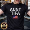 Top Aunt Tifa USA Flag T-Shirt featuring a vibrant design celebrating patriotism and family pride. Perfect for casual wear.