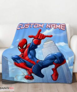 Top Awesome Spider Man City Swing Blanket Fleece Customized Blanket - Image 3