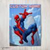 Top Awesome Spider Man City Swing Blanket Fleece Customized Blanket