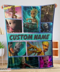 Top Baby Groot Guardians Of The Galaxy Blanket Fleece Customized Blanket