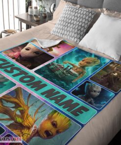 Top Baby Groot Guardians Of The Galaxy Blanket Fleece Customized Blanket - Image 3