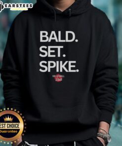 Top Bald Set Spike Volleyball State Hoodie featuring a vibrant design perfect for volleyball enthusiasts and fans.
