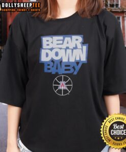 Top Bear Down Baby Arizona Wildcats Basketball Ladies Tee featuring vibrant colors and a stylish design for fans.