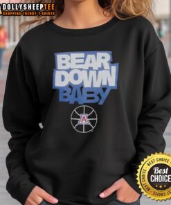 Top Bear Down Baby Arizona Wildcats Basketball Sweatshirt in navy blue, perfect for young fans supporting their team.
