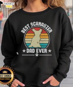 Vintage retro sunset sweatshirt for the top best Schnauzer dad ever, featuring a charming design and cozy fit.
