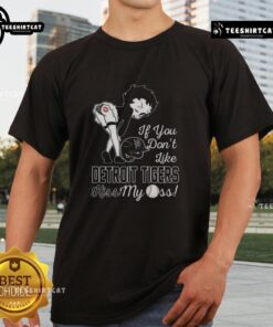 Top Betty Boop MLB T-Shirt: 'If You Don't Like Detroit Tigers Kiss My Ass' design, perfect for baseball fans.