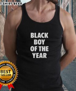 Stylish black tank top for boys, featuring 'Top Black Boy of the Year' design, perfect for casual and trendy outfits.