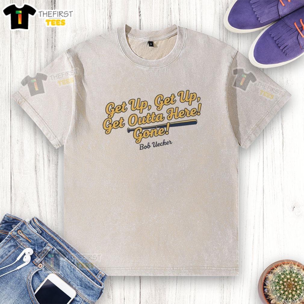 top-bob-uecker-milwaukee-brewers-mlb-get-up-get-up-get-outta-here-gone-washed-t-shirt Top Bob Uecker Milwaukee Brewers MLB Get Up Get Outta Here Gone T-Shirt showcasing vintage baseball style.