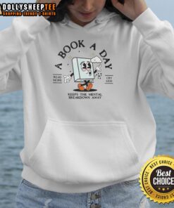 Cozy hoodie featuring 'Read More Books' design, perfect for book lovers focusing on mental health and self-care.