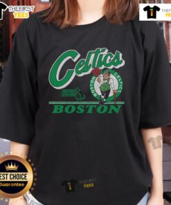 Alt Text: Vintage Boston Celtics Fly By ladies tee showcasing team pride with a stylish, retro design perfect for fans.
