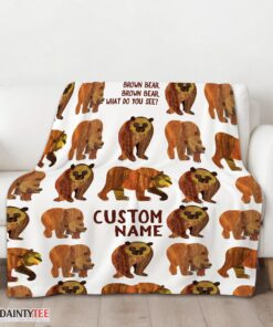 Top Brown Bear Brown Bear Blanket Fleece Customized Blanket - Image 3