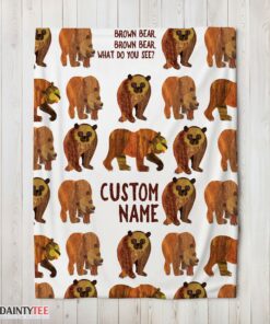 Top Brown Bear Brown Bear Blanket Fleece Customized Blanket