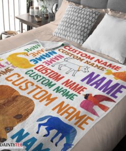 Top Brown Bear Brown Bear What Do You See Gift Blanket Fleece Customized Blanket - Image 4