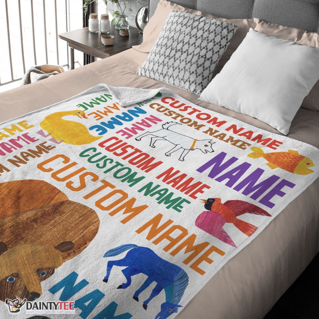 top-brown-bear-brown-bear-what-do-you-see-gift-blanket-fleece-customized-blanket-mk-03 Top Brown Bear Brown Bear What Do You See Gift Blanket Fleece Customized Blanket - Image 4