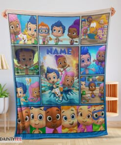 Top Bubble Guppies Collage Blanket Fleece Customized Blanket