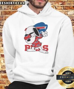 Top Buffalo Bills Snoopy dabbing in Peanuts NFL football hoodie, perfect for fans and stylish game day wear.