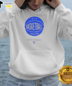 Top BYU Cougars Basketball Rise and Shoot Hoodie featuring team colors and logo, perfect for fans.