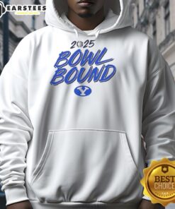 2025 BYU Cougars Bowl Bound hoodie featuring team colors and logo, perfect for loyal fans and game day attire.