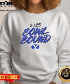 Alt Text: Cozy BYU Football 2025 Bowl Bound sweatshirt featuring team colors and logo, perfect for game day attire.