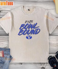 Alt Text: Top BYU Football 2025 Bowl Bound washed t-shirt featuring classic design and team colors, perfect for fans.